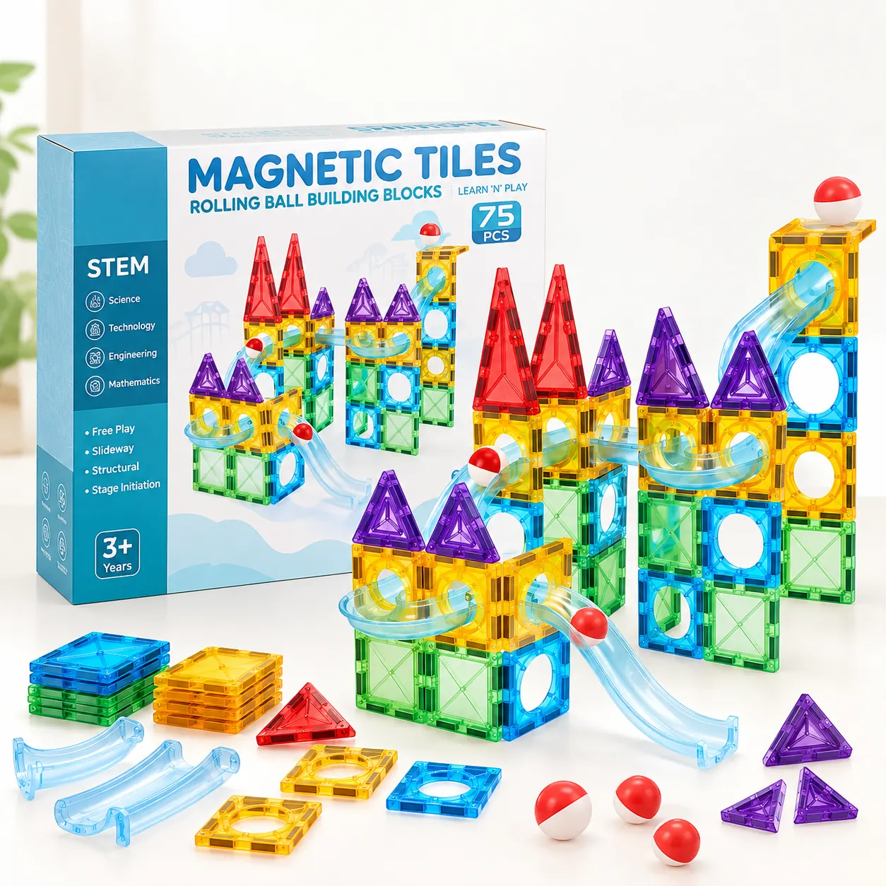 Magnetic Builder Set – 75 PCS